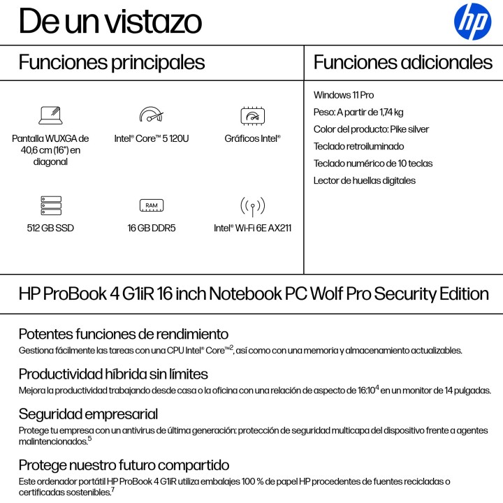 HP ProBook 4 G1iR 5-120U 16Gb 512Gb 16" W11P (B39VLAT)