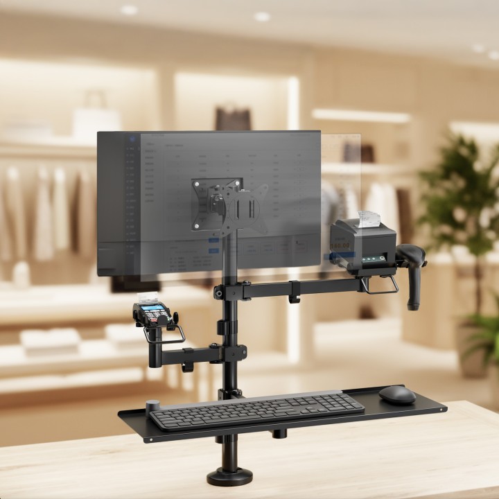 Soporte Mesa TooQ 2monitores/lector/terminal (TQPM0003)