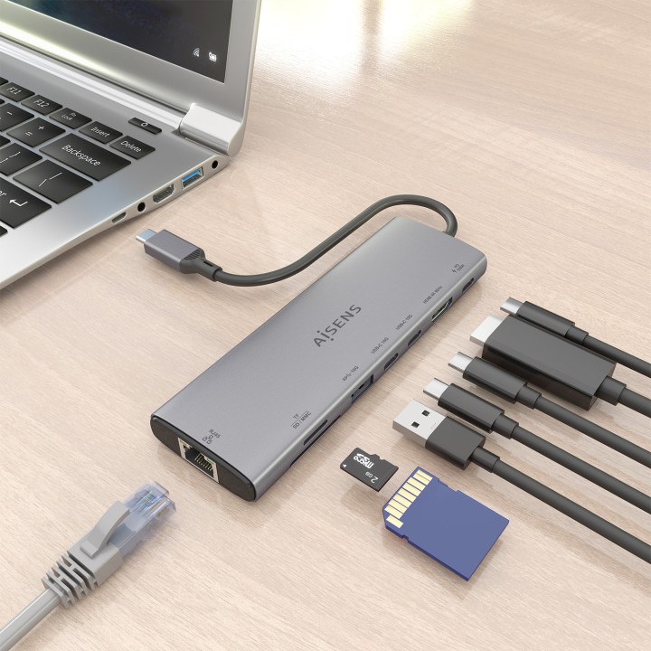 Docking Station Aisens 8en1 Usb-C (ASUC-8P033-GR)