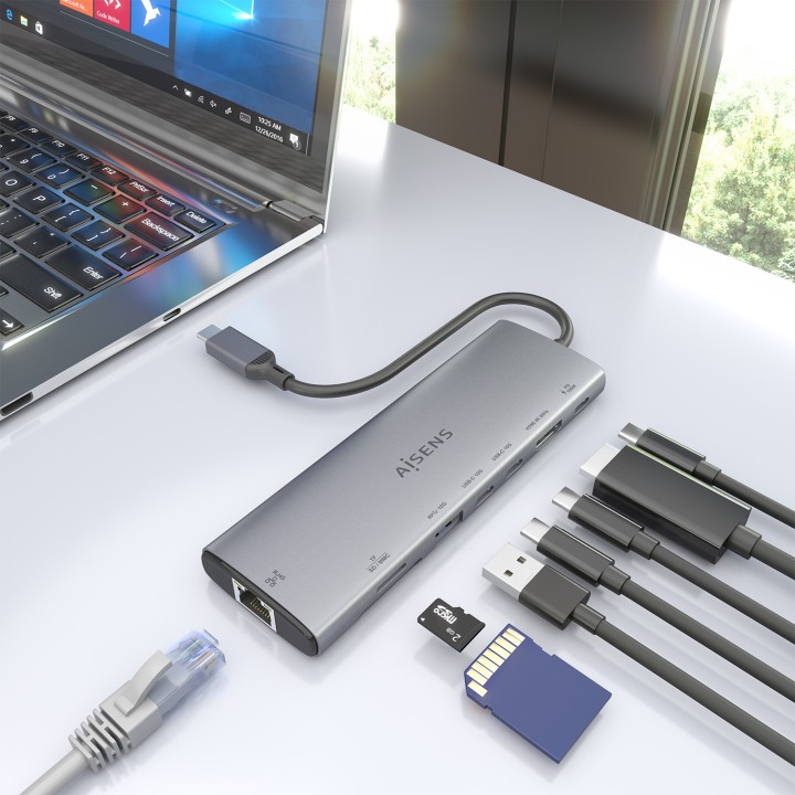 Docking Station Aisens 8en1 Usb-C (ASUC-8P033-GR)
