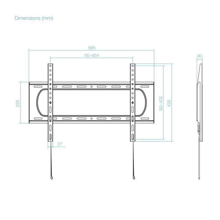 Soporte Pared TooQ 37"-80" Fijo Máx. 80Kg (LP1084F-B)