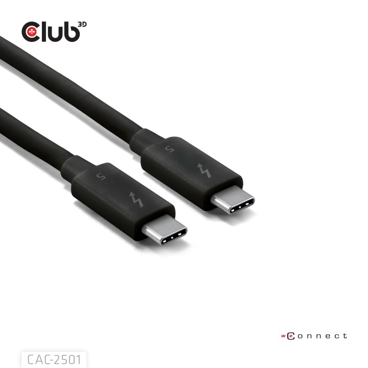 Cable Club 3D USB-C Thunderbolt 5 1m M/M Negro CAC-2501