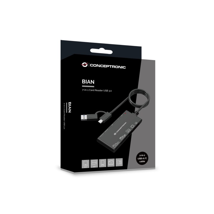 Lector de Tarjetas CONCEPTRONIC 7en1 USB-A/C (BIAN10B)