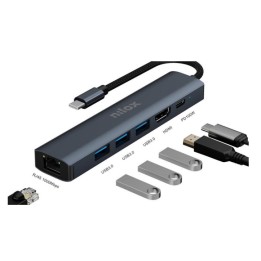 Docking Station NILOX USB-C 6 Puertos (NXDSUSBC06)