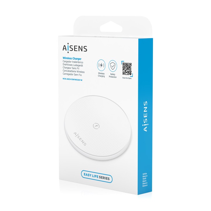 Cargador AISENS Inalámbrico Qi USB-C (ASCH-15W1WC057-W)