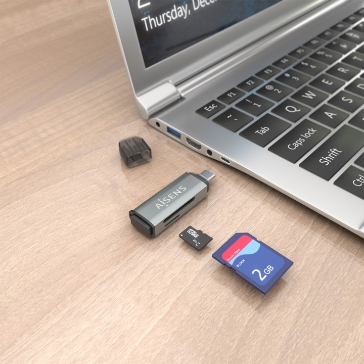 Lector Tarjetas AISENS USB-C 3.0 Gris (ASCR-2C10-GR)