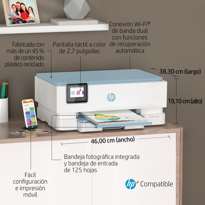 Multif HP Envy Inspire 7221e A4 Color Blanca (2H2N1B)