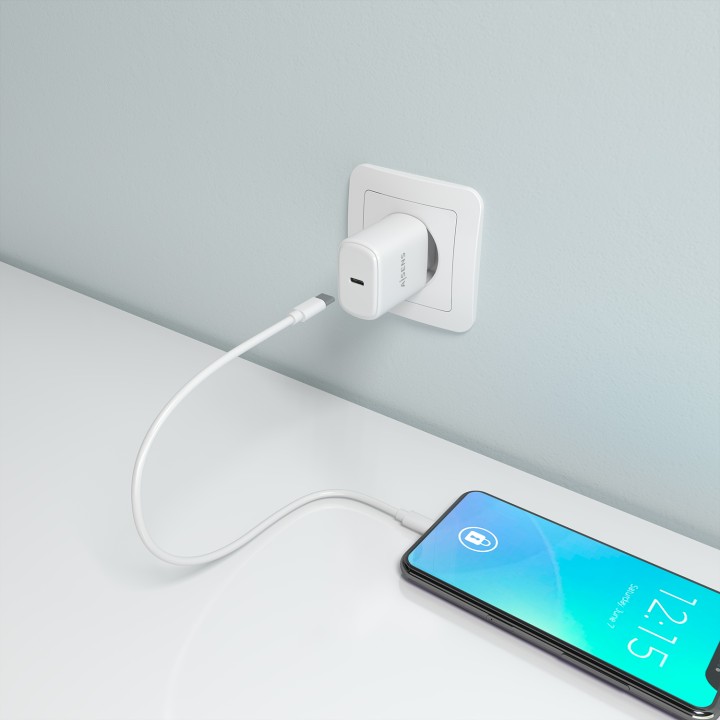Cargador Pared AISENS GaN 1USB-C 30W Blanco (A110-0975)