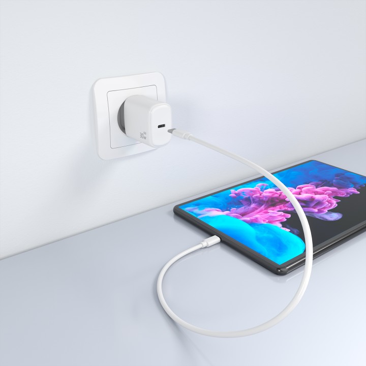 Cargador Pared AISENS GaN 1USB-C 30W Blanco (A110-0975)