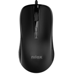 Ratón NILOX Óptico USB-A 2400dpi Negro (MOUSB1014)