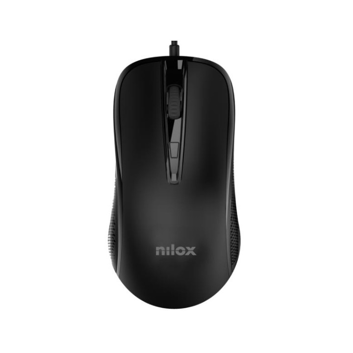 Ratón NILOX Óptico USB-A 2400dpi Negro (MOUSB1014)