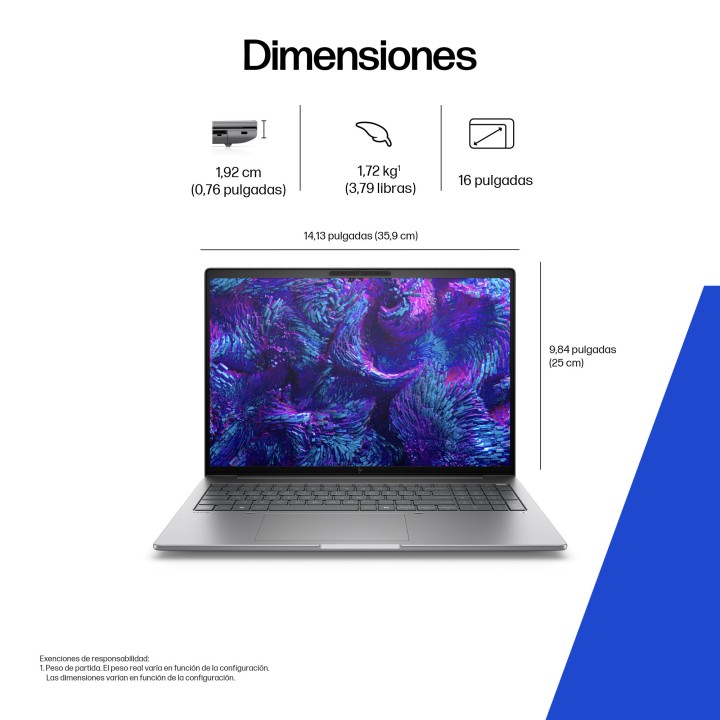 HP ZBook 8 U7-265H 32Gb 1Tb 16" W11P Plata (A3ZQ4ET)