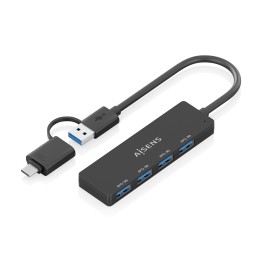 Hub AISENS USB-A + Adap USB-C a 4xUSB-A 3.0 (A109-0987)