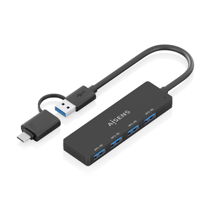 Hub AISENS USB-A + Adap USB-C a 4xUSB-A 3.0 (A109-0987)