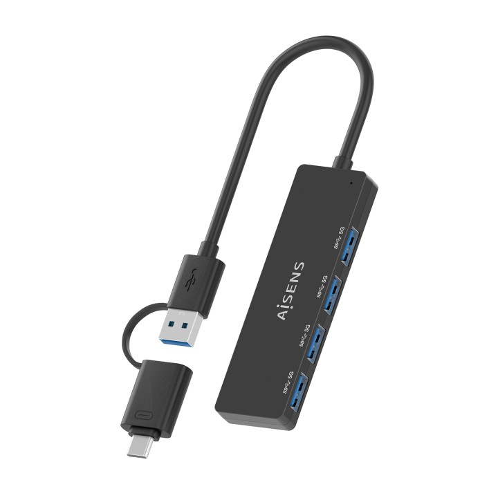 Hub AISENS USB-A + Adap USB-C a 4xUSB-A 3.0 (A109-0987)