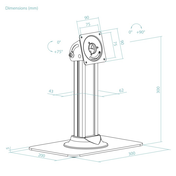 Soporte Mesa TooQ para Marco Antirrobo (TQATC2601-B)