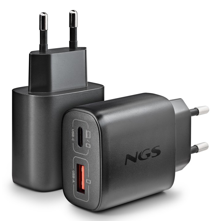 Cargador NGS Era 45W 1USB-A 1USB-C Negro (ERA45WBLACK)