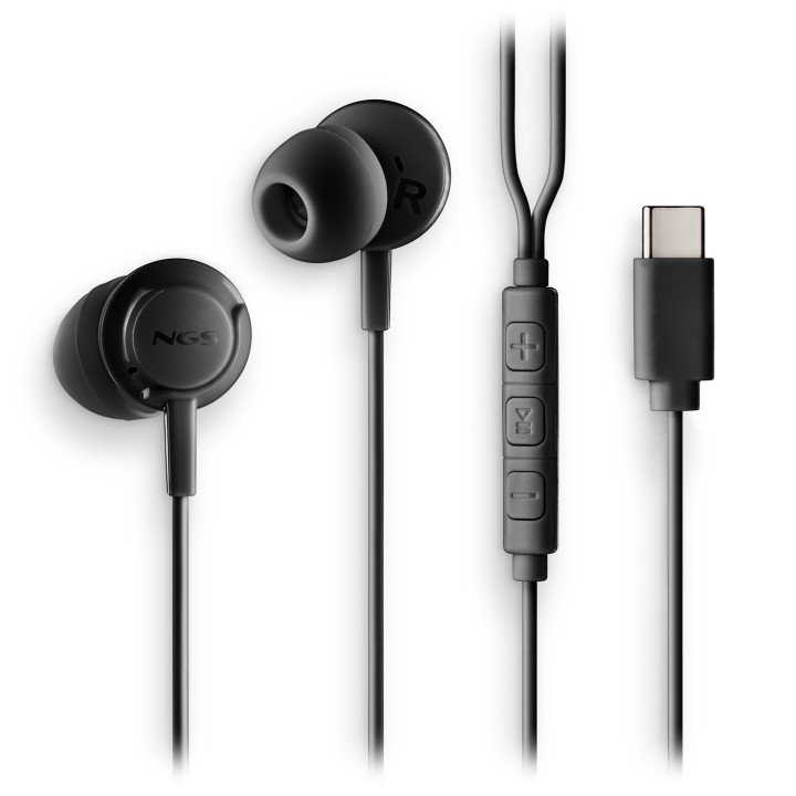 Auriculares NGS Intraurales USB-C Negro(CROSSSTEPBLACK)