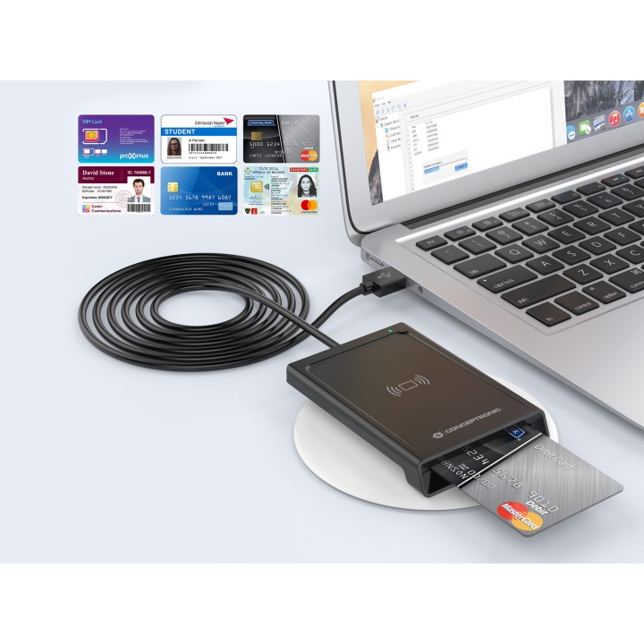 Lector de Tarjetas CONCEPTRONIC USB 2.0 Negro (BIAN11B)