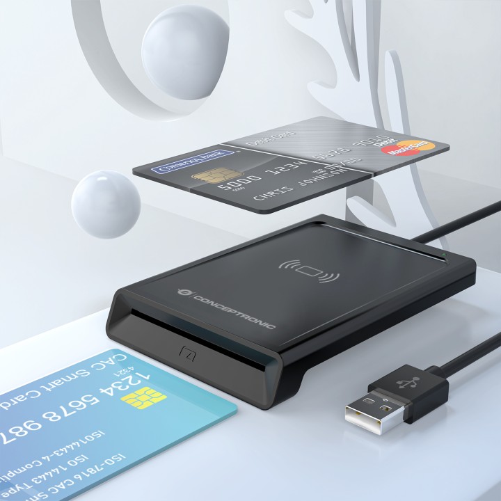 Lector de Tarjetas CONCEPTRONIC USB 2.0 Negro (BIAN11B)