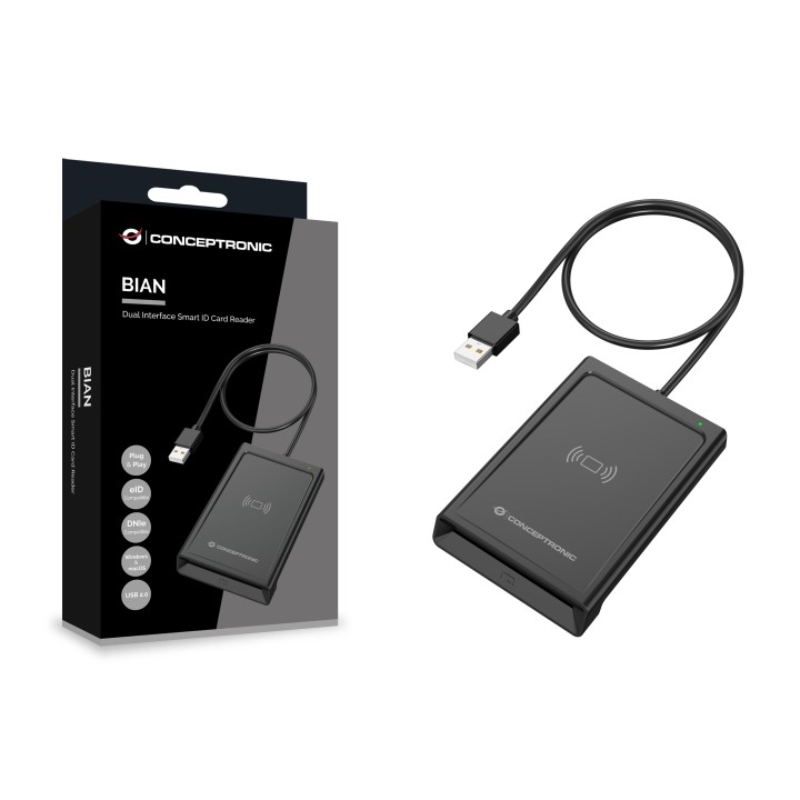 Lector de Tarjetas CONCEPTRONIC USB 2.0 Negro (BIAN11B)