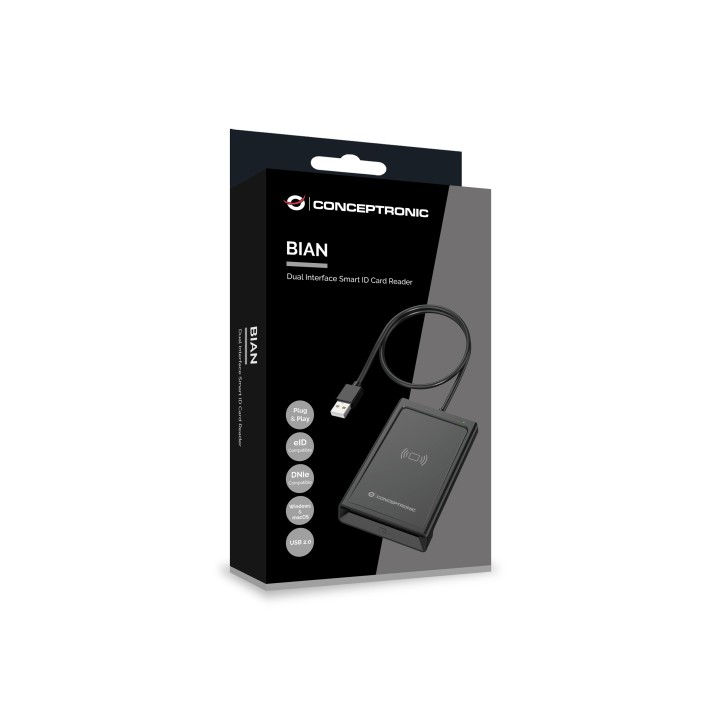 Lector de Tarjetas CONCEPTRONIC USB 2.0 Negro (BIAN11B)