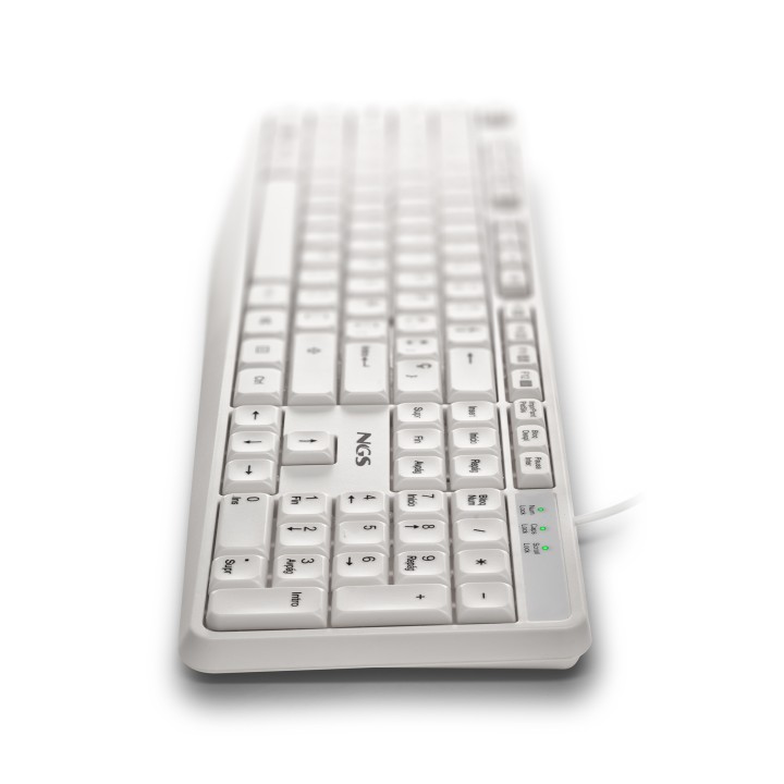 Teclado NGS QWERTY USB-A Blanco (HERITAGESPANISH)