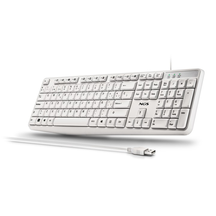 Teclado NGS QWERTY USB-A Blanco (HERITAGESPANISH)