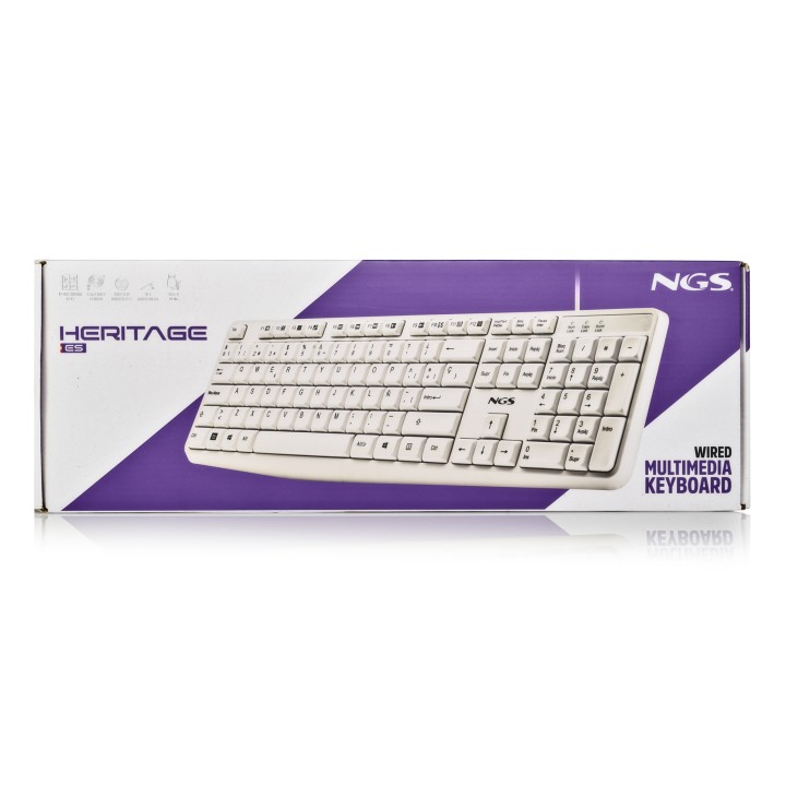 Teclado NGS QWERTY USB-A Blanco (HERITAGESPANISH)