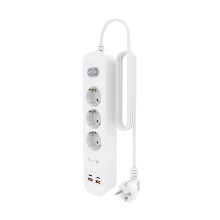 Regleta AISENS 3 Tomas 2xUSB-C 2xUSB-A (ASPS-2A2C10-W)