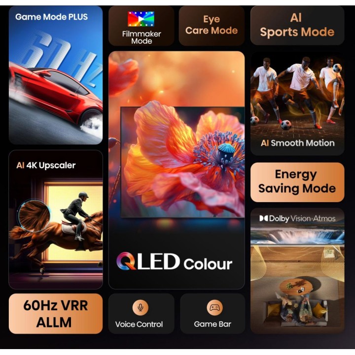 TV Hisense E7Q 75" QLED 4K UHD Smart TV Negro (75E7Q)