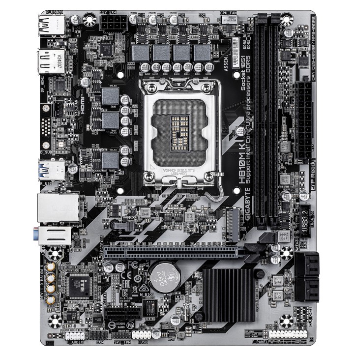 GIGABYTE H810M K: (LGA1851) 2DDR5 HDMI DP RJ45 mATX