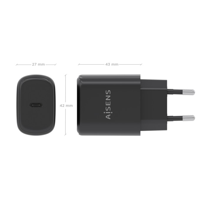 Cargador Pared AISENS 1xUSB-C 30W Negro (A110-0976)