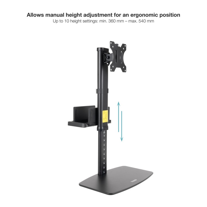 Soporte Mesa TooQ 17-27"+ Soporte Mini CPU (DB1128TN-B)