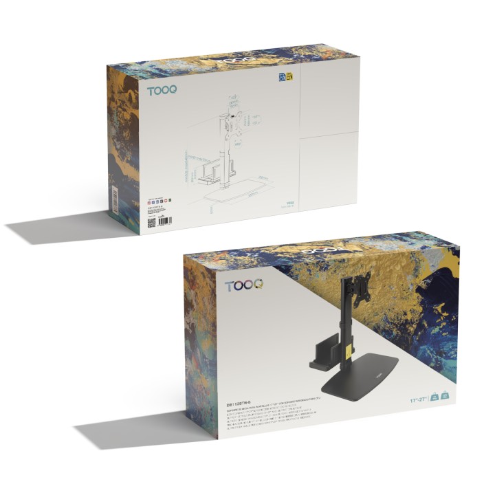 Soporte Mesa TooQ 17-27"+ Soporte Mini CPU (DB1128TN-B)