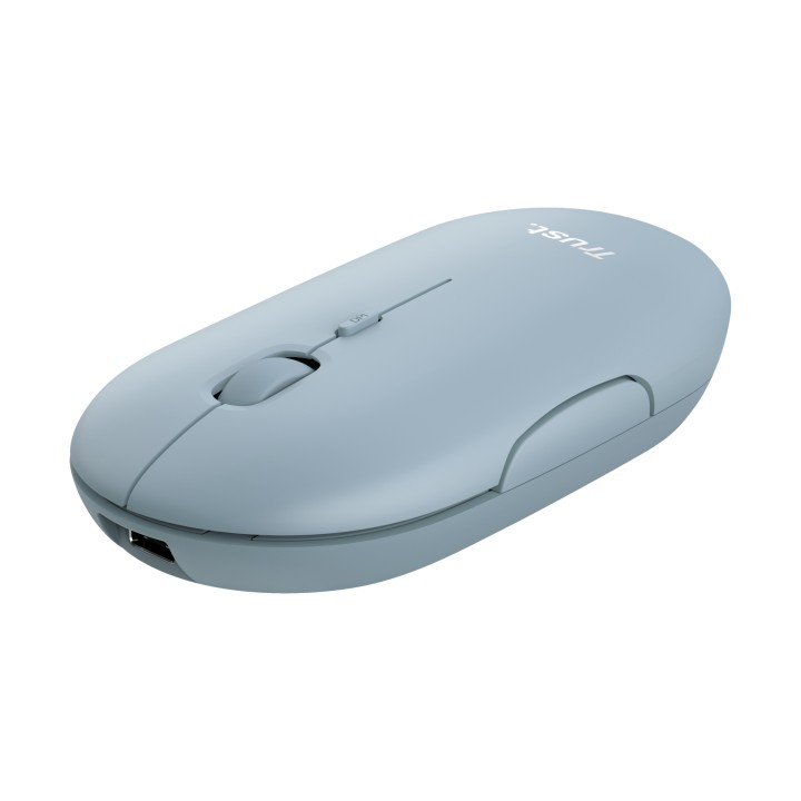 Ratón Trust Puck Óptico RF 2.4GHz Bluetooth Azul(24126)