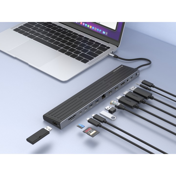 Docking CONCEPTRONIC USB-C 3.0 Gris/Plata (DONN32B)