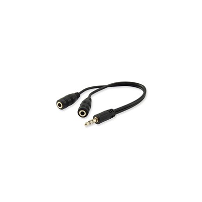 Cable EQUIP Audio 2x3.5mm/M a 3.5mm/H 0.13m (EQ147941)