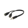 Cable EQUIP Audio 2x3.5mm/M a 3.5mm/H 0.13m (EQ147941)