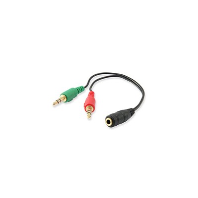 Cable EQUIP Audio 2x3.5mm/M a 3.5mm/H 0.13m (EQ147942)