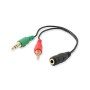 Cable EQUIP Audio 2x3.5mm/M a 3.5mm/H 0.13m (EQ147942)