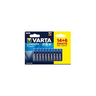 Pilas VARTA Longlife Power AAA LR03 Blister 20 (14+6)