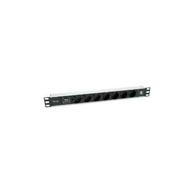 Regleta EQUIP 7xSchuko 2xUSB Rack 1U Negra (EQ333315)