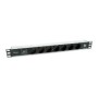 Regleta EQUIP 7xSchuko 2xUSB Rack 1U Negra (EQ333315)