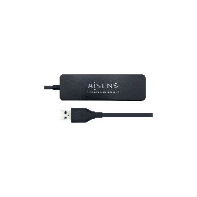 Hub AISENS USB 2.0 a 4xUSB 2.0 30cm Negro (A104-0402)