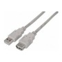 Cable AISENS USB-A/M a USB-A/H 1m Beige (A101-0012)