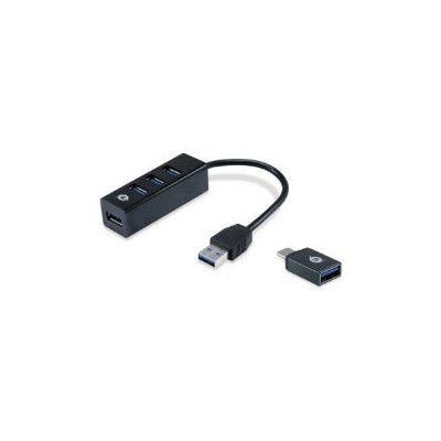 Hub CONCEPTRONIC 4xUSB 3.0+Adaptador USB-C (HUBBIES04B)