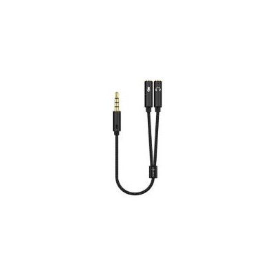 Cable AISENS 3.5mm/M a 2x3.5mm/H 25cm Negro(A128-0416)