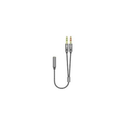 Cable AISENS 3.5mm/H a 2x3.5mm/M 25cm Gris (A128-0417)