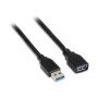 Cable AISENS USB-A/M a USB-A/H 1m Negro (A105-0041)